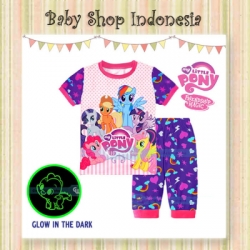 PU567 Setelan Kaos Anak Little Pony Purple Rainbow Baju Rumah Anak Besar Baju Anak Pony Ungu  large